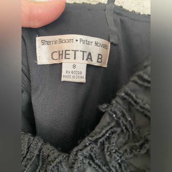 Chetta B, NWT Black Cocktail/ Wedding Dress Women’s Size 8 - Picture 4 of 14